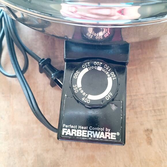 Vintage Farberware 12" Electric Stainless Skillet Model 344 HANDLE Made in USA - Picture 4 of 7